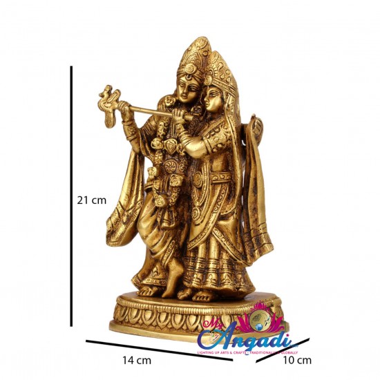 Radha Krishna Brass Statue