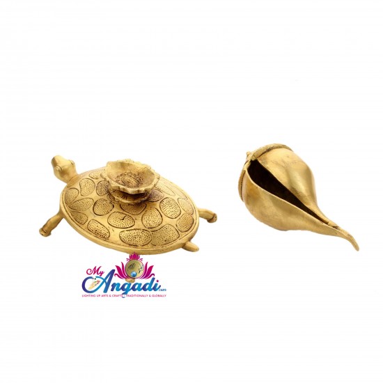 Conch On Tortoise Brass Statue Conch On Tortoise Brass Statue
