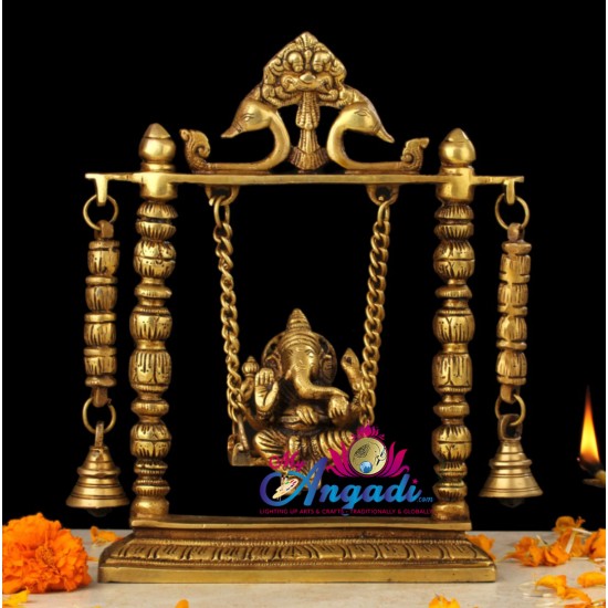 Swinging Ganesha Brass Statue