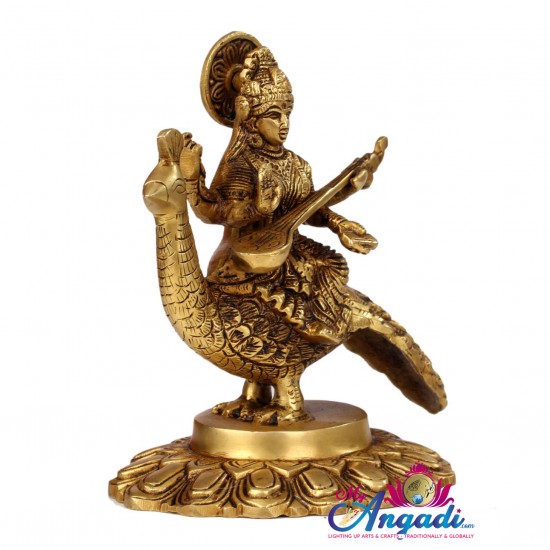 Saraswthi Brass Statue