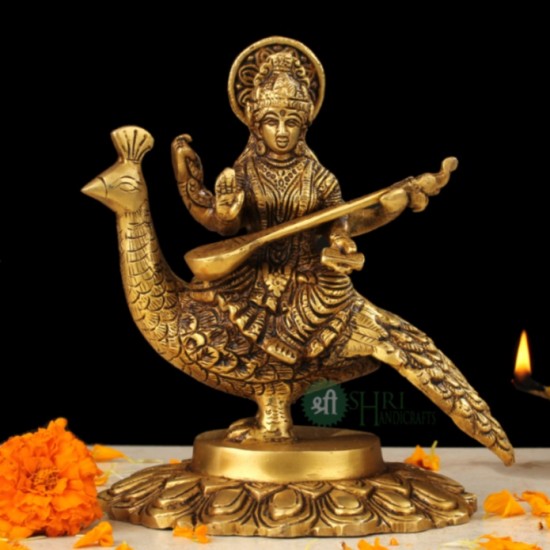 Saraswthi Brass Statue