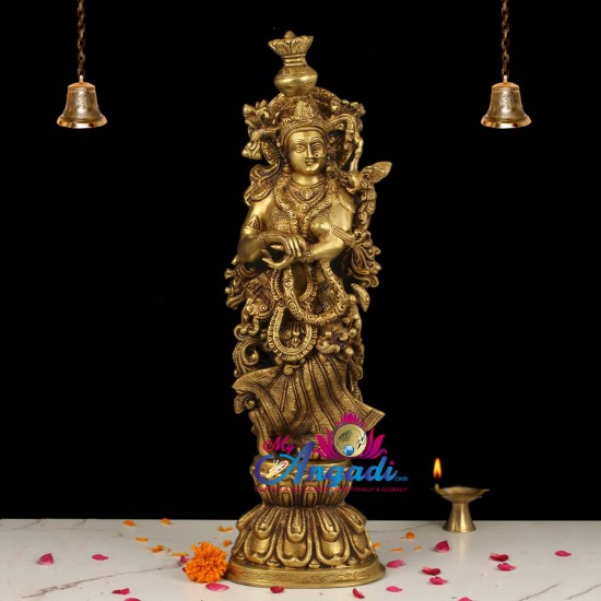 Radha Brass Statue