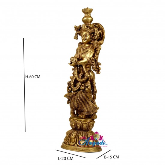 Radha Brass Statue