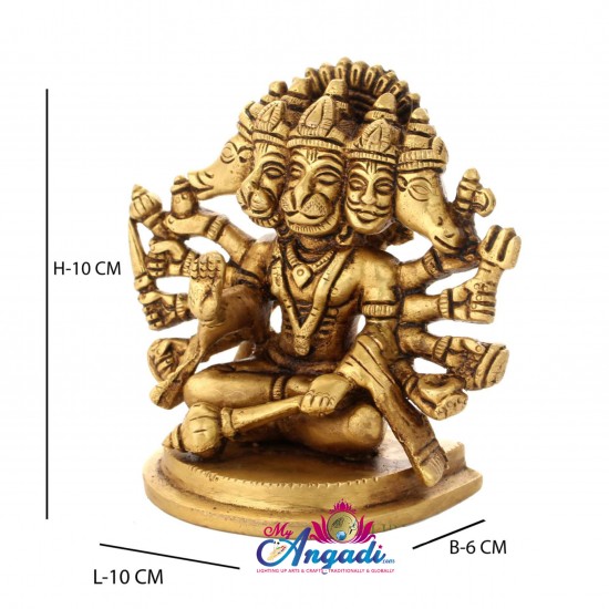 Panchamuga Anjaneya Brass Statue Panchamuga Anjaneya Brass Statue