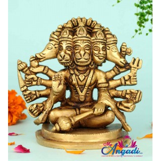 Panchamuga Anjaneya Brass Statue