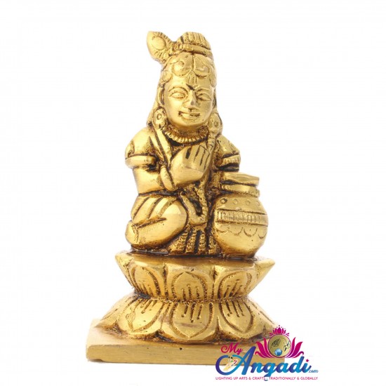 Krishna With Butter Brass Statue