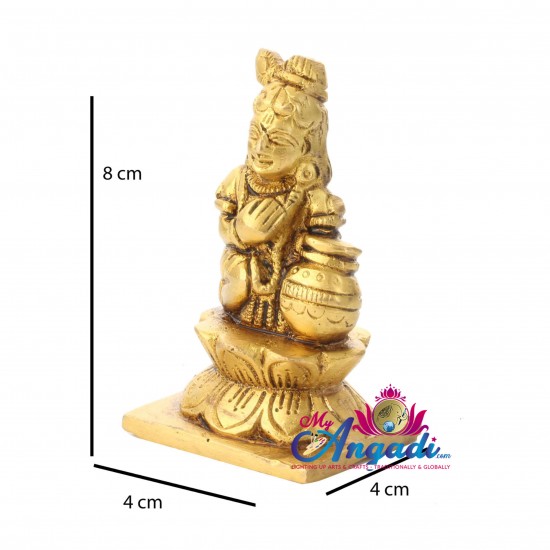 Krishna With Butter Brass Statue