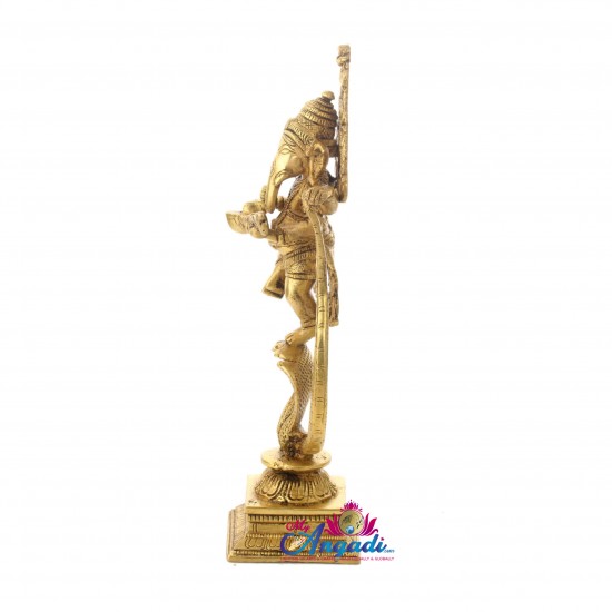 Ganesha Dancing On Snake Brass Statue