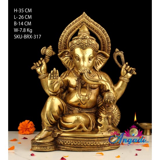 Ganesha Brass Statue