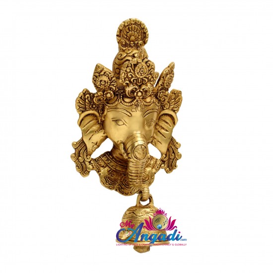 Ganesha Face Hanging Brass Statue Ganesha Face Hanging Brass Statue