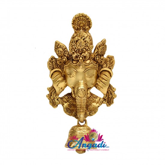 Ganesha Face Hanging Brass Statue Ganesha Face Hanging Brass Statue