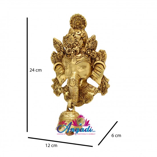 Ganesha Face Hanging Brass Statue