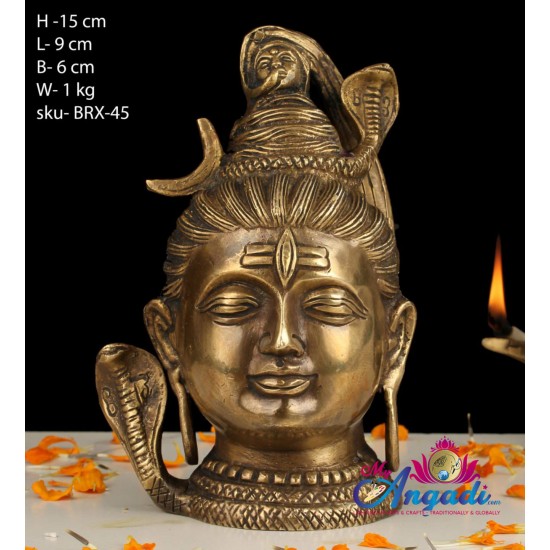 Shiva Face Brass Statue