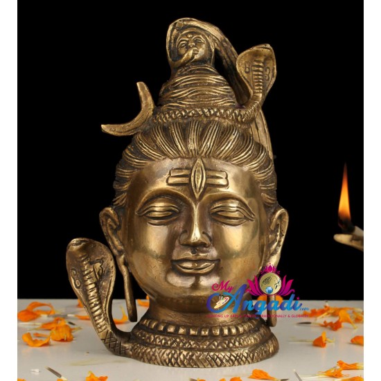 Shiva Face Brass Statue