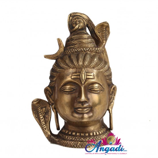 Shiva Face Brass Statue