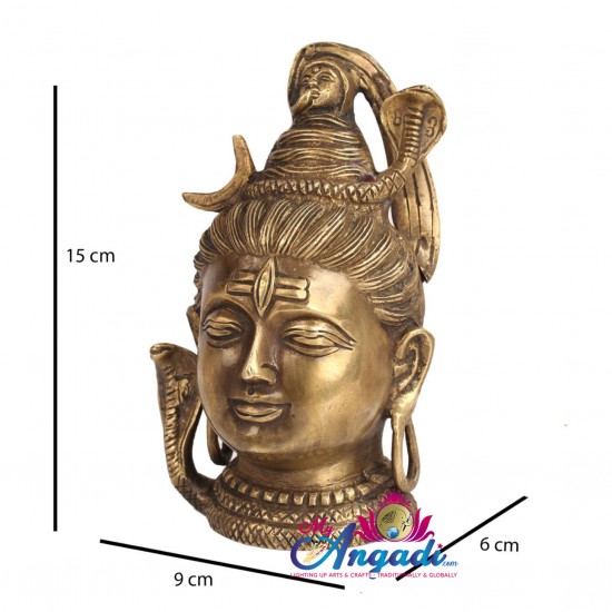 Shiva Face Brass Statue