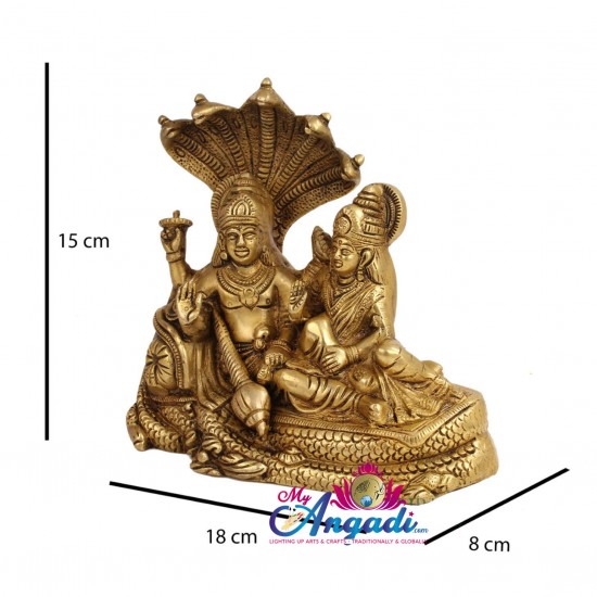 Vishnu Lakshmi Brass Statue