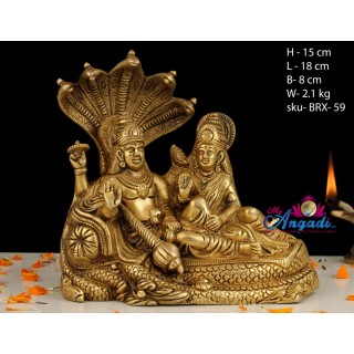 Vishnu Lakshmi Brass Statue