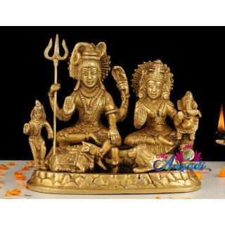 Shivan Family Brass Statue