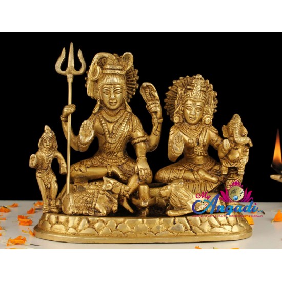 Shivan Family Brass Statue Shivan Family Brass Statue