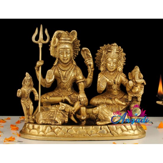 Shivan Family Brass Statue