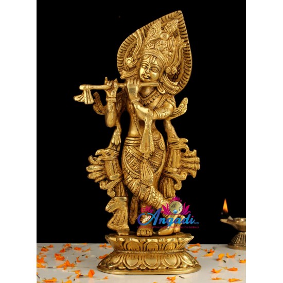 Krishna Brass Statue