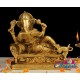 Ganesha Reading Book Brass statue