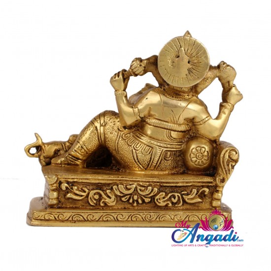 Ganesha Reading Book Brass statue Ganesha Reading Book Brass statue