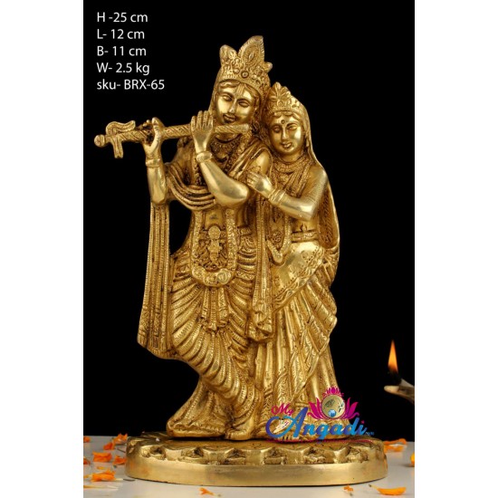 Radha Krishna Brass Statue