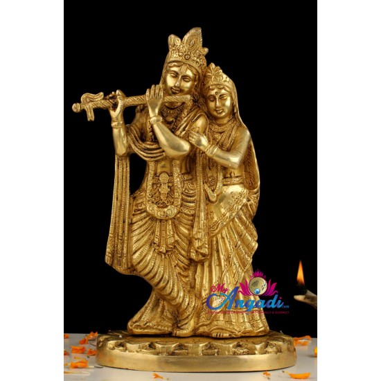 Radha Krishna Brass Statue