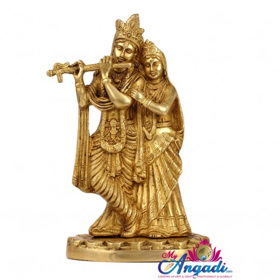 Radha Krishna Brass Statue