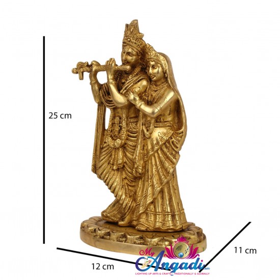 Radha Krishna Brass Statue