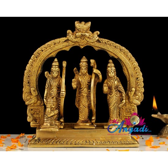Raman with Seetha Lakshmanan Brass Statue Raman with Seetha Lakshmanan Brass Statue