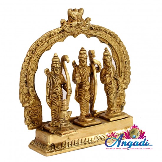 Raman with Seetha Lakshmanan Brass Statue Raman with Seetha Lakshmanan Brass Statue
