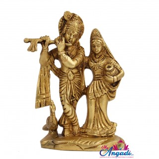 Radha Krishna Brass Statue