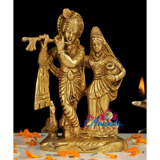 Radha Krishna Brass Statue