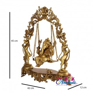 Ganesha Swinging Brass Statue