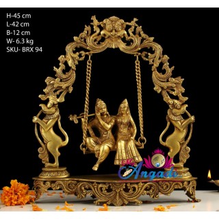 Radha Krishna Swinging Brass Statue