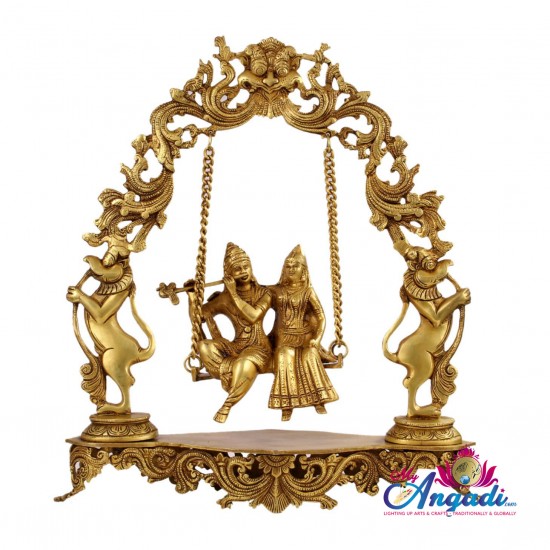 Radha Krishna Swinging Brass Statue