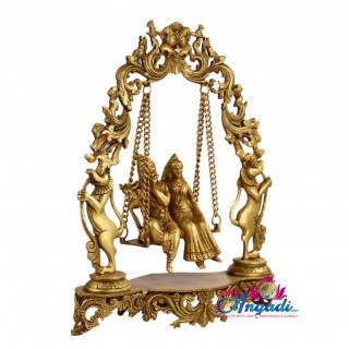 Radha Krishna Swinging Brass Statue