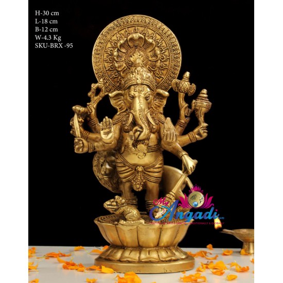 Kanthrishti Ganesha Brass Statue