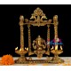 Ganesha Swinging With Lamp Brass Statue Ganesha Swinging With Lamp Brass Statue