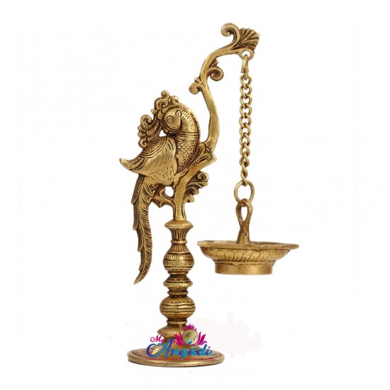 Brass Hanging Peacock Diya