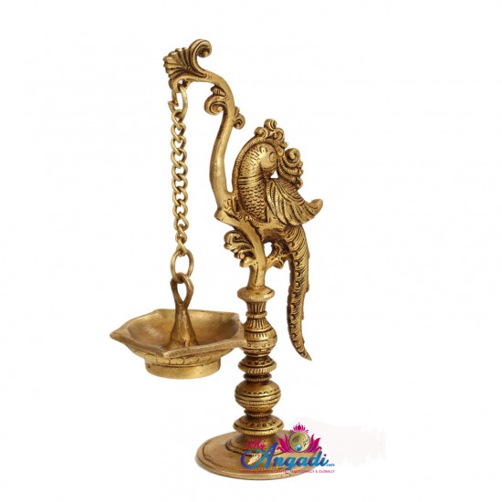 Brass Hanging Peacock Diya