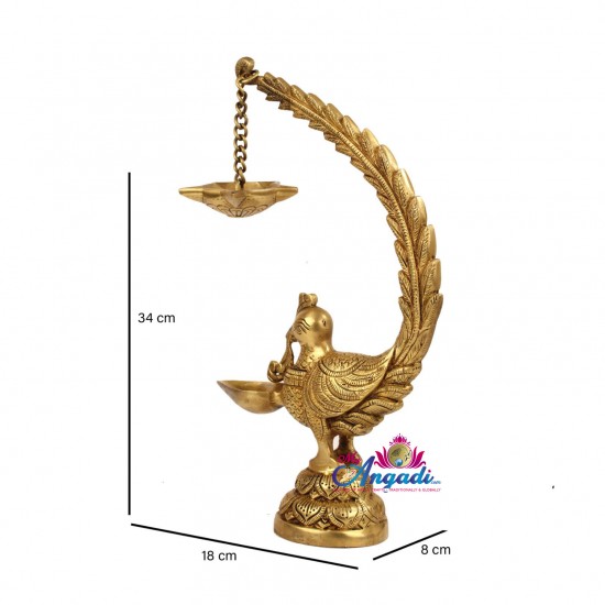 Brass Hanging Peacock Lamp Brass Hanging Peacock Lamp