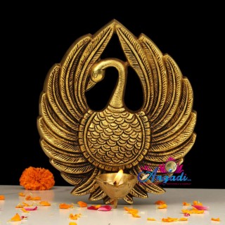 Brass  Peacock Diya