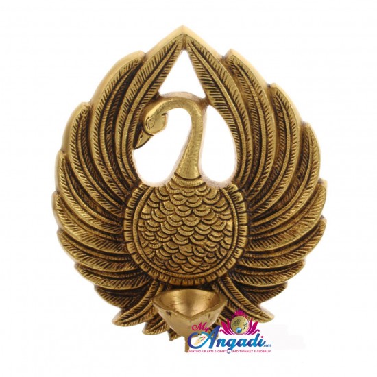 Brass  Peacock Diya