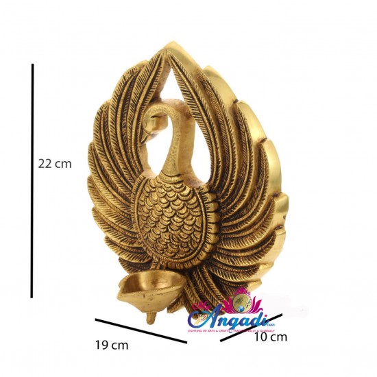 Brass  Peacock Diya