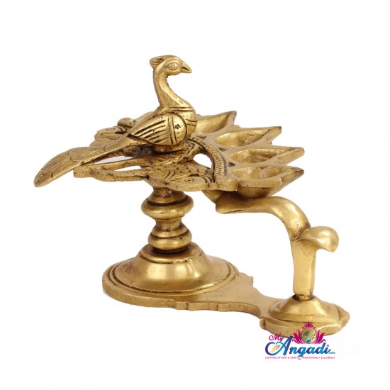 Brass Peacock Lamp