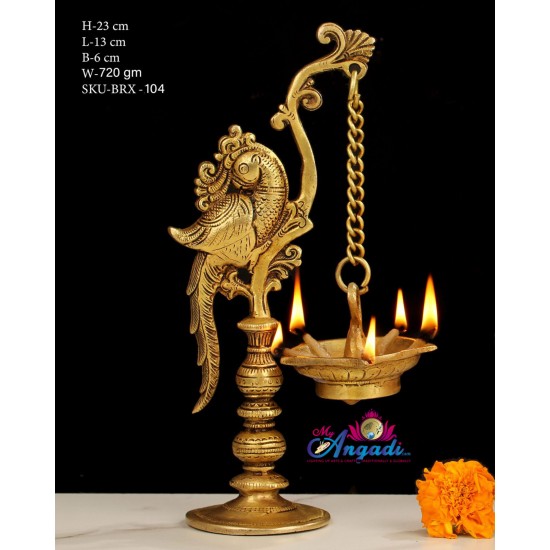 Brass Hanging Peacock Diya